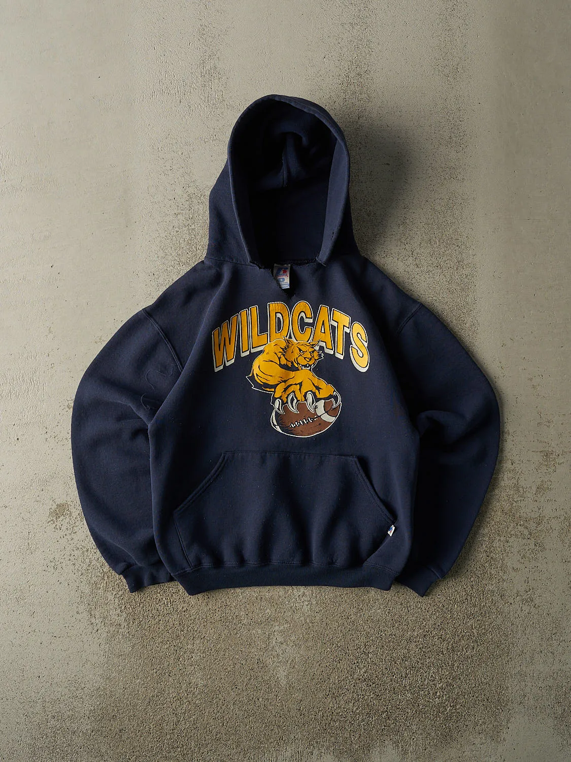 Vintage Y2K Navy Blue Russell Athletic Wildcats Hoodie (XS/S) sold by Rebalance Vintage