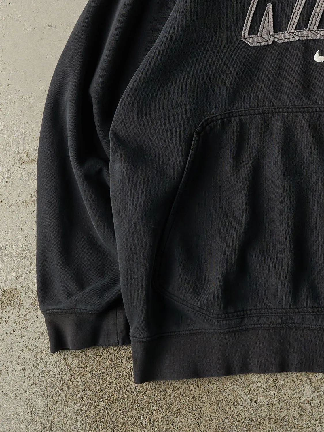 Vintage 90s Faded Black Nike Embroidered Hoodie (XL) sold by Rebalance Vintage product image thumbnail 3