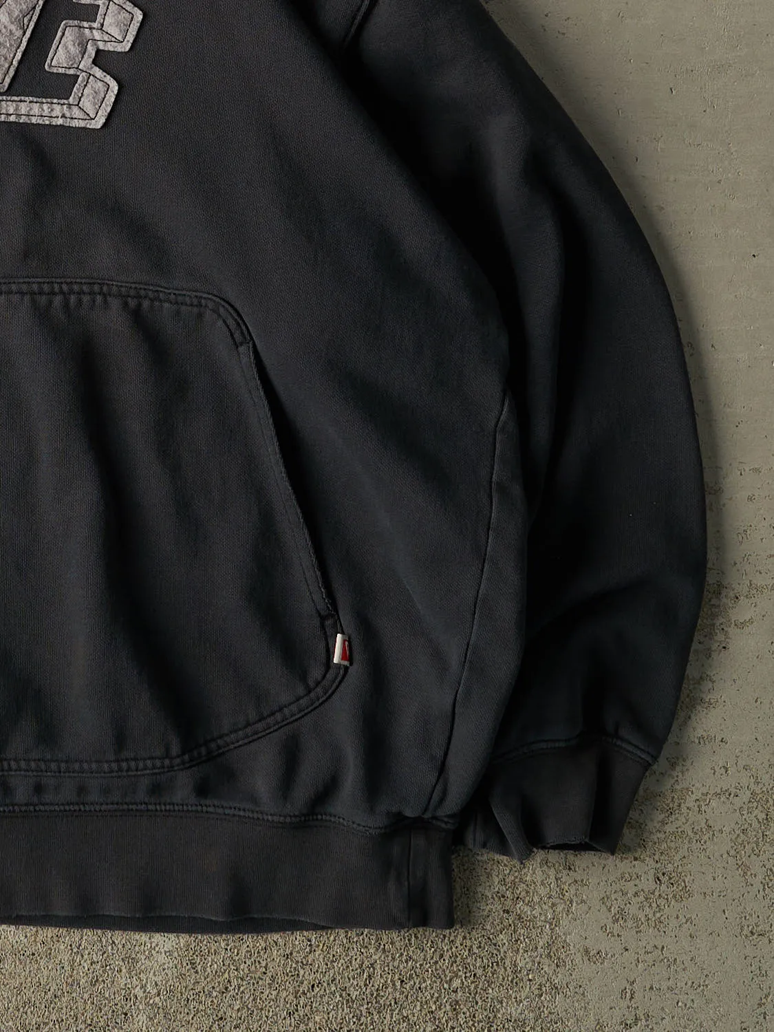 Vintage 90s Faded Black Nike Embroidered Hoodie (XL) sold by Rebalance Vintage product image thumbnail 4