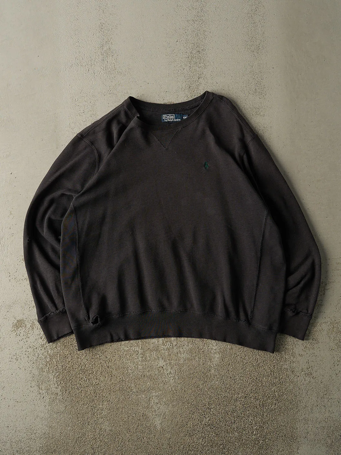 Vintage 90s Black Polo Ralph Lauren Embroidered Crewneck (XL/XXL) sold by Rebalance Vintage