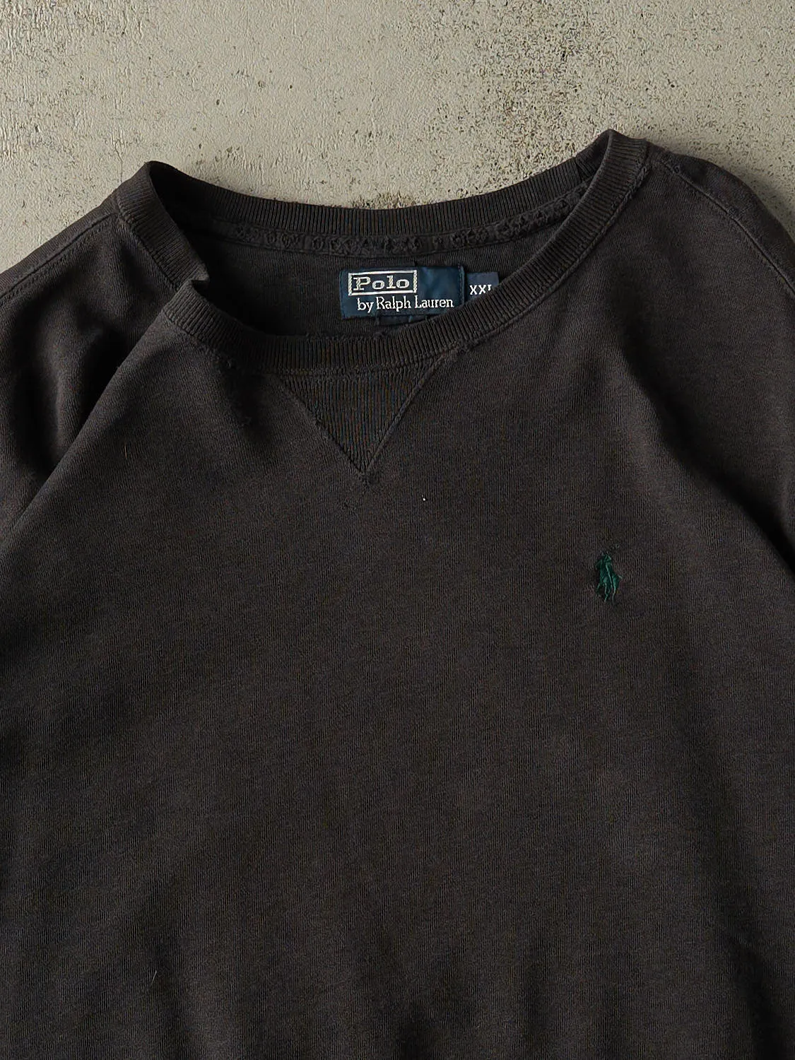 Vintage 90s Black Polo Ralph Lauren Embroidered Crewneck (XL/XXL) sold by Rebalance Vintage product image thumbnail 2