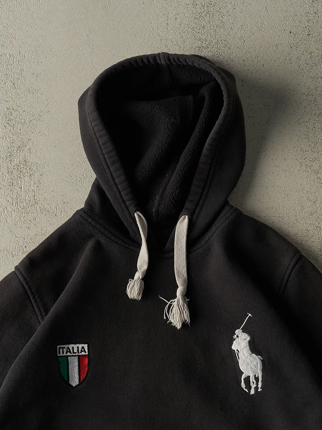 Vintage Y2K Black Polo Ralph Lauren Italia Hoodie (S) sold by Rebalance Vintage product image thumbnail 3