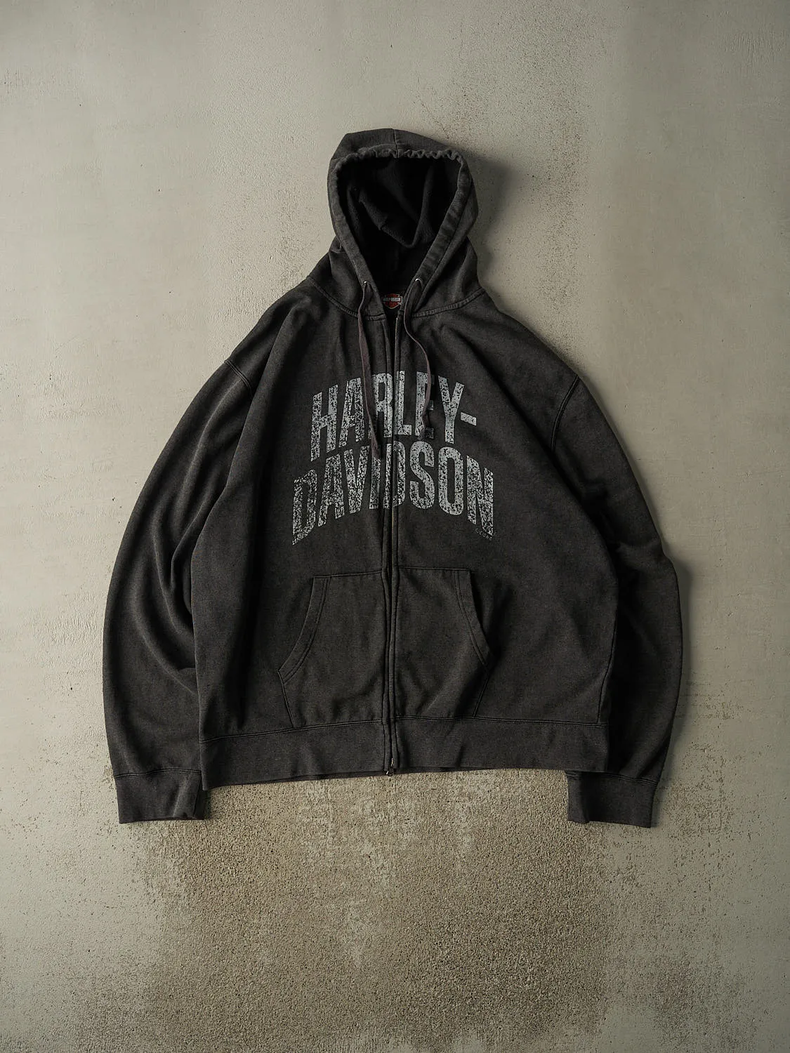 Vintage 10' Charcoal Grey Harley Davidson Zip Up Hoodie (XXXL) sold by Rebalance Vintage