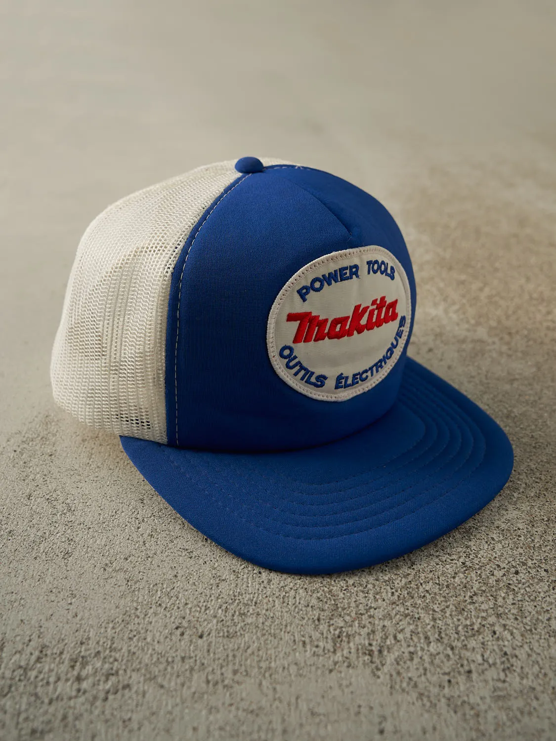 Vintage 80s Blue & White Makita Tools Emboidered Foam Trucker (O/S) sold by Rebalance Vintage product image thumbnail 3