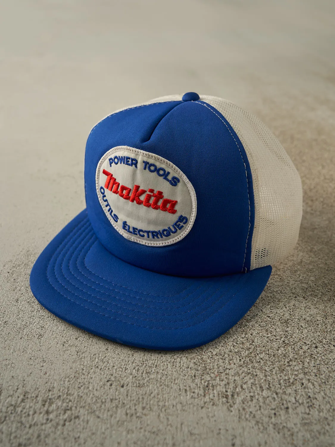 Vintage 80s Blue & White Makita Tools Emboidered Foam Trucker (O/S) sold by Rebalance Vintage product image thumbnail 2