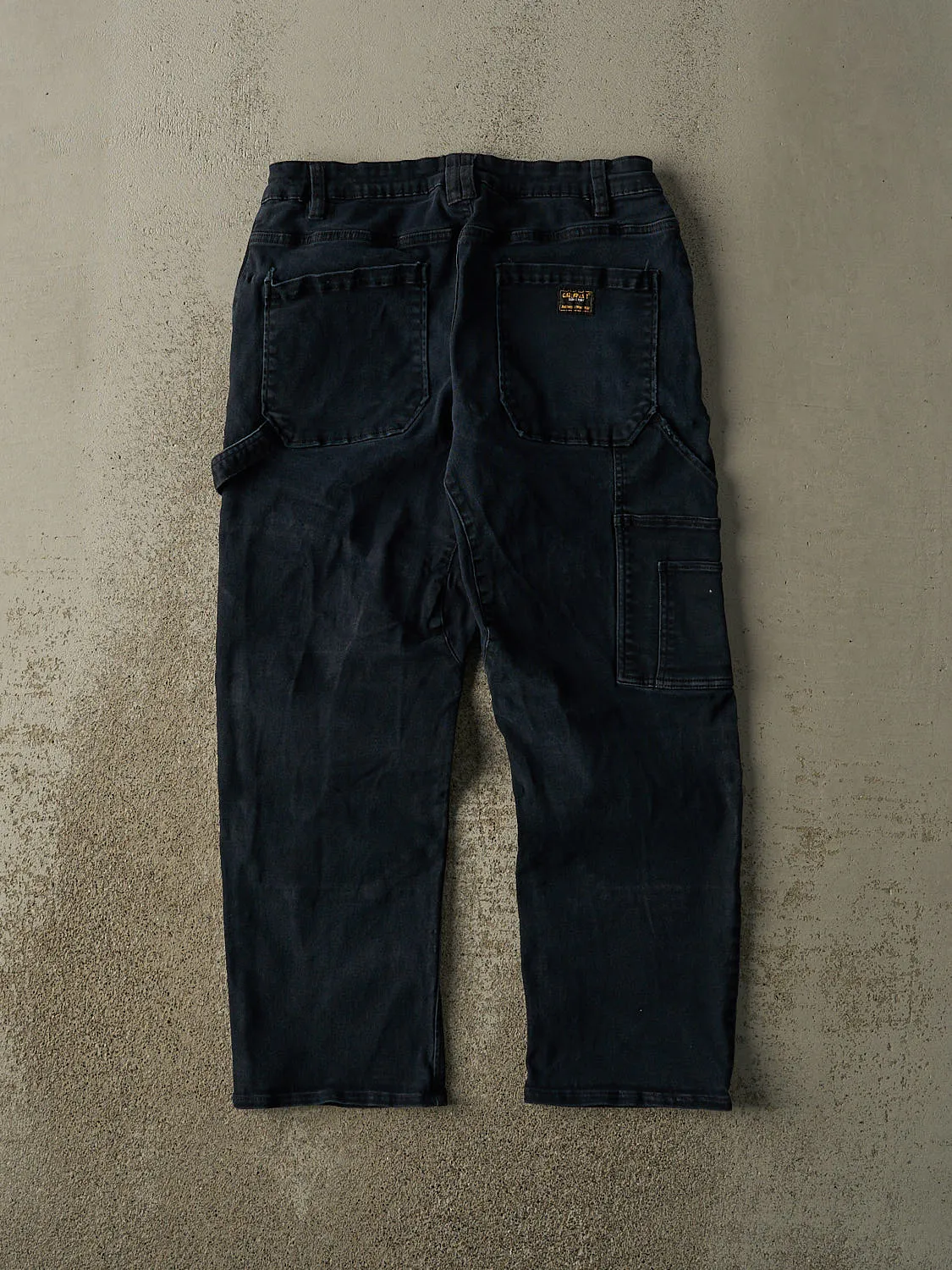 Vintage Y2K Faded Black CAT Double Knee Carpenter Pants (32x26) sold by Rebalance Vintage product image thumbnail 2