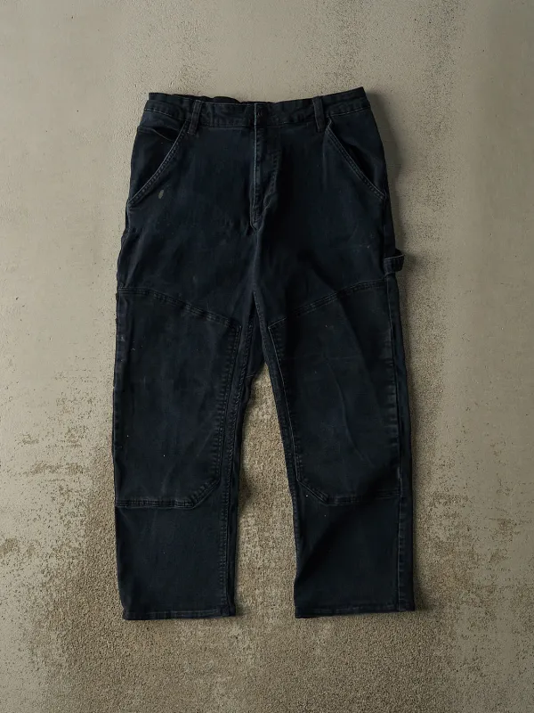 Vintage Y2K Faded Black CAT Double Knee Carpenter Pants (32x26) sold by Rebalance Vintage