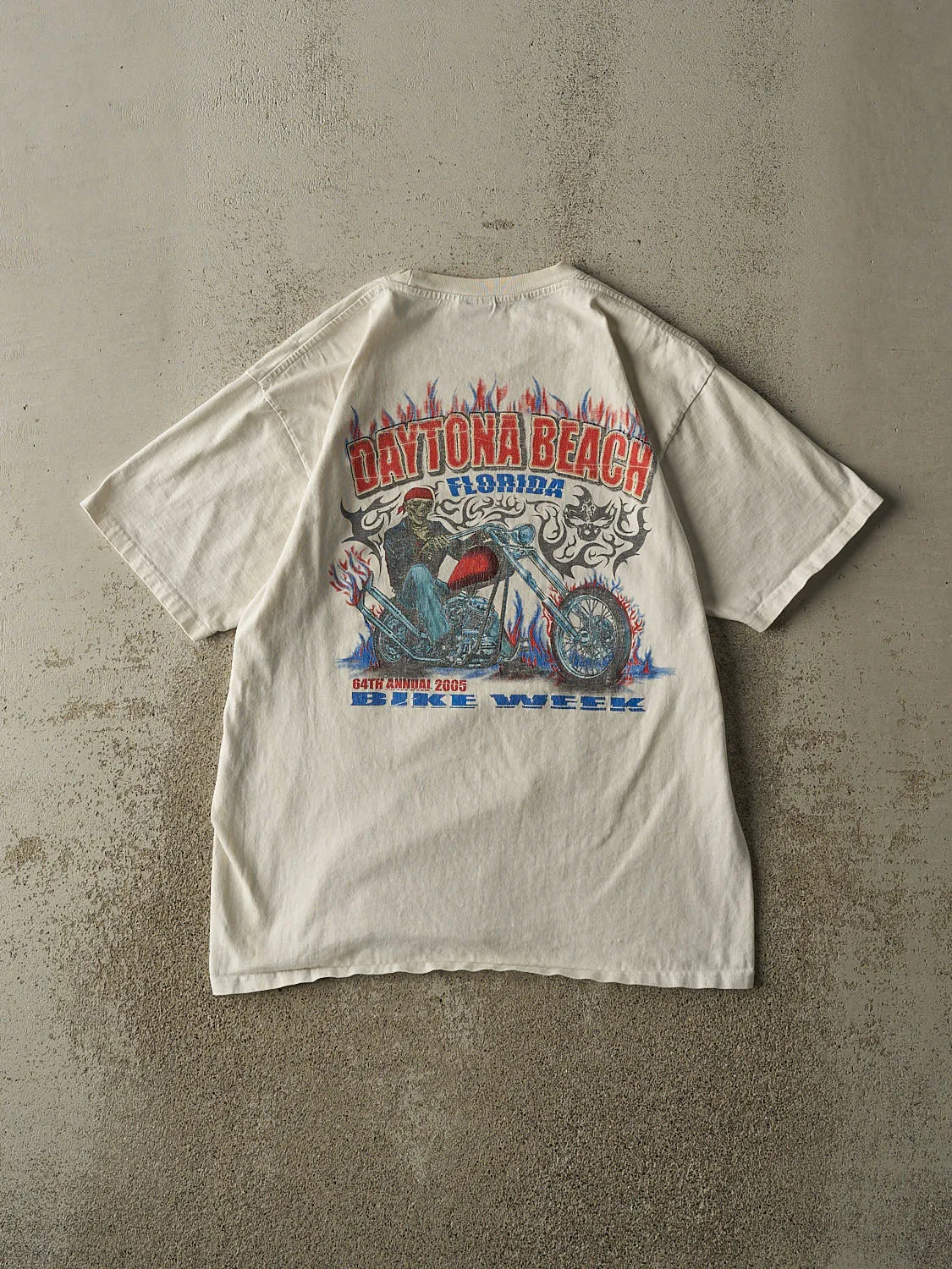 Vintage 05' White Daytona Beach Bike Week Tee (M) sold by Rebalance Vintage product image thumbnail 2