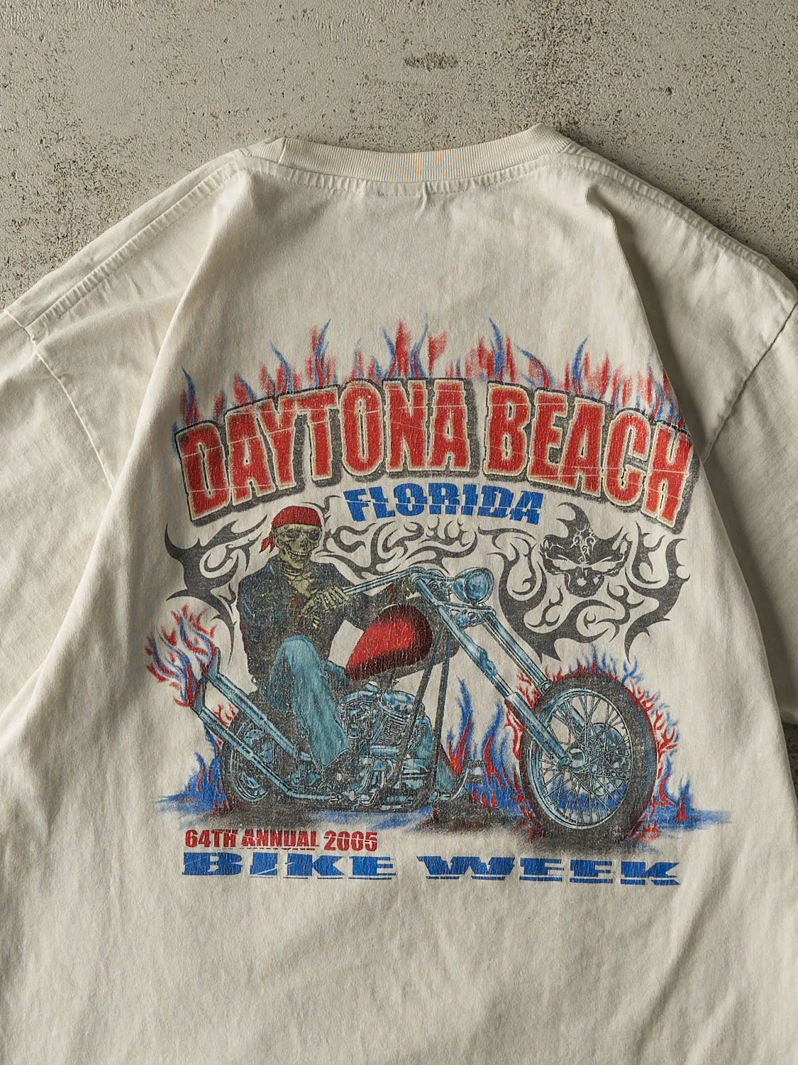 Vintage 05' White Daytona Beach Bike Week Tee (M) sold by Rebalance Vintage product image thumbnail 4