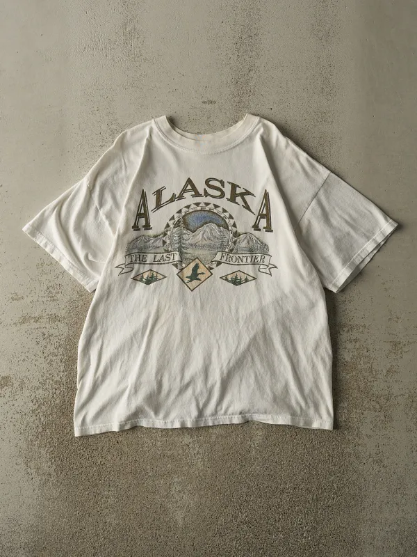 Vintage 90s White Alaska Tee (M/L) sold by Rebalance Vintage