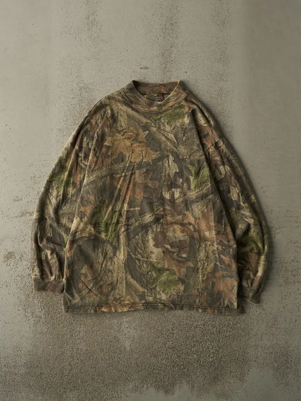 Vintage 90s Camo Advantage Camo Mock Neck Long Sleeve (L) sold by Rebalance Vintage