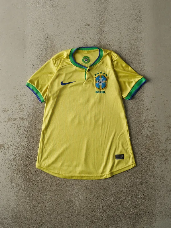 Vintage Y2K Yellow Nike Brasil Neymar Jr. Soccer Jersey (XS) sold by Rebalance Vintage