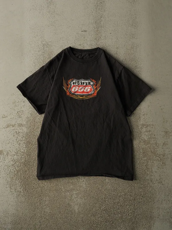 Vintage Y2K Black Route 666 Biker Tee (S/M) sold by Rebalance Vintage