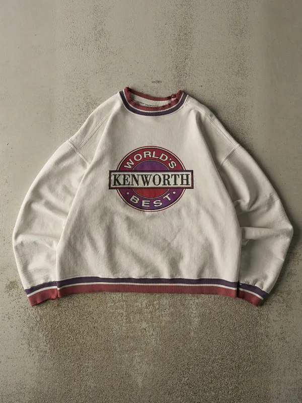 Vintage 90s White Kenworth Ribbed Crewneck (S/M) sold by Rebalance Vintage