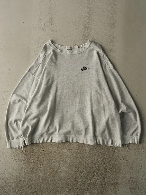 Vintage 90s Heather Grey Nike Embroidered Crewneck (XL/XXL) sold by Rebalance Vintage