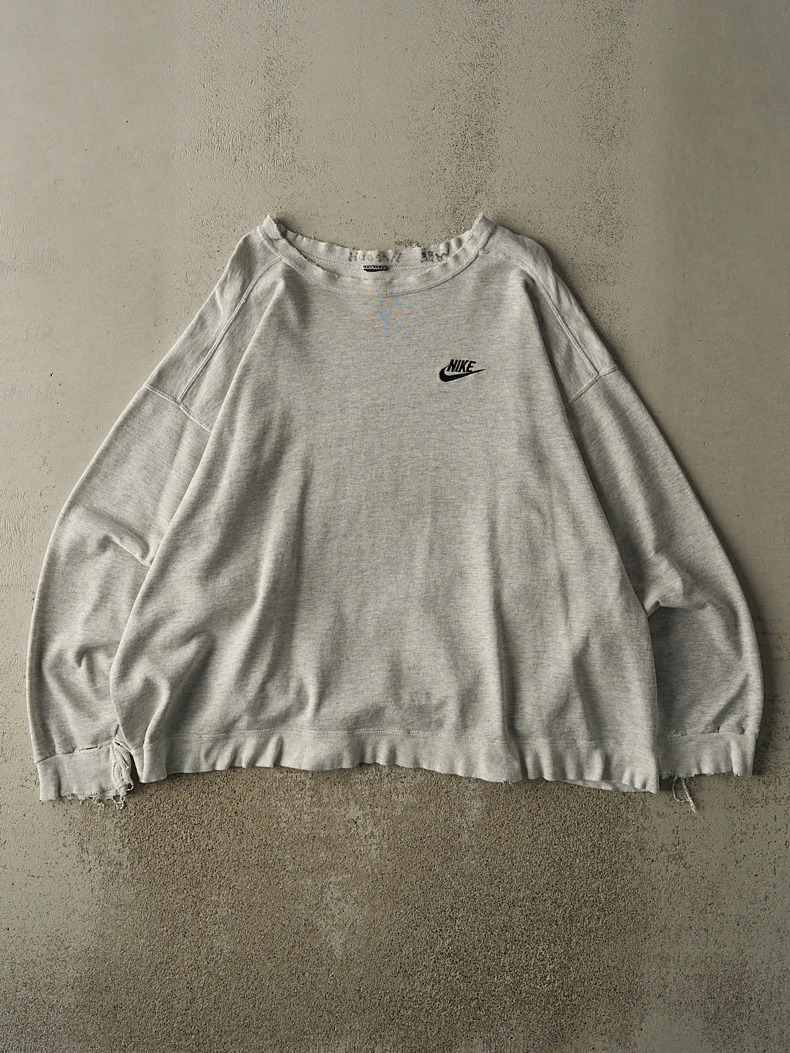 Vintage 90s Heather Grey Nike Embroidered Crewneck (XL/XXL) sold by Rebalance Vintage