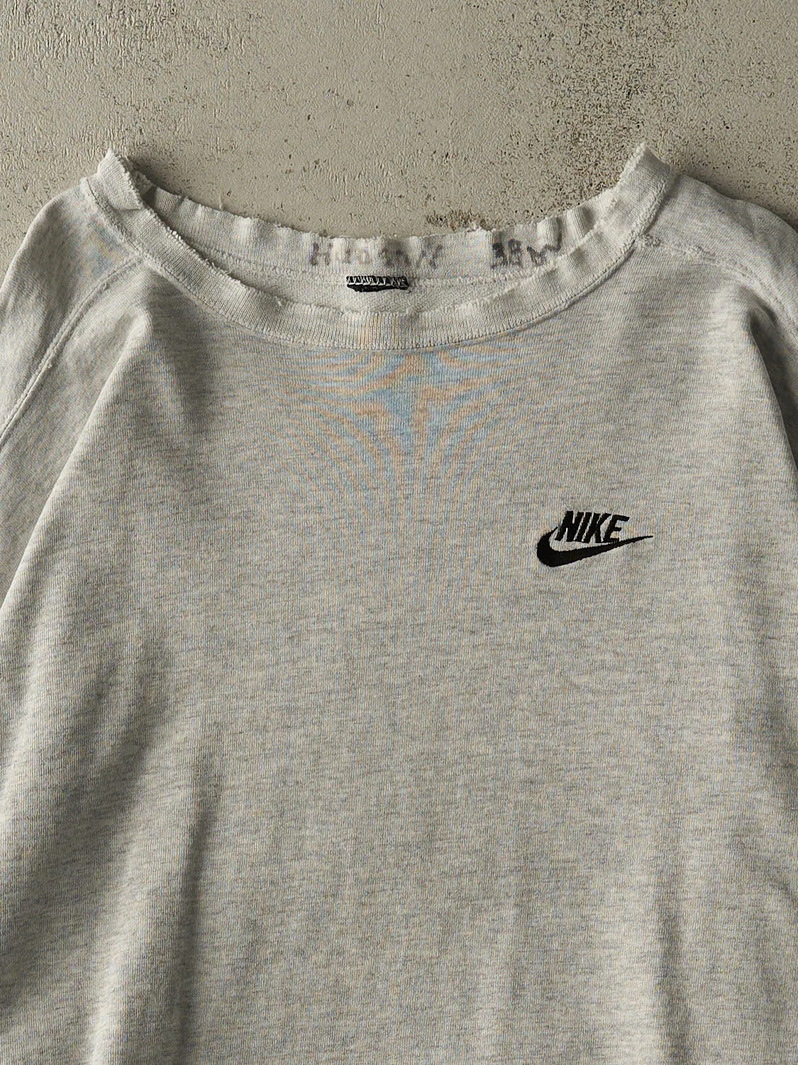 Vintage 90s Heather Grey Nike Embroidered Crewneck (XL/XXL) sold by Rebalance Vintage product image thumbnail 2