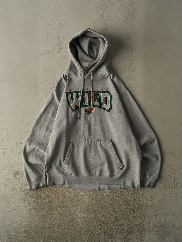 Vintage 90s Grey Minnesota Wild Embroidered Hoodie (L/XL) sold by Rebalance Vintage