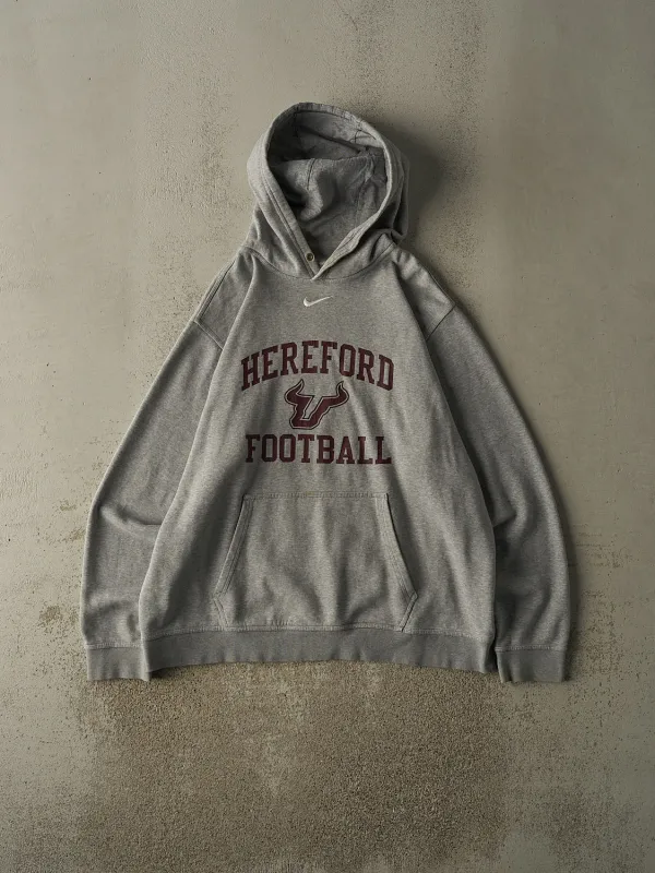 Vintage Y2K Grey Nike Middle Swoosh Hereford Football Hoodie (XL) sold by Rebalance Vintage