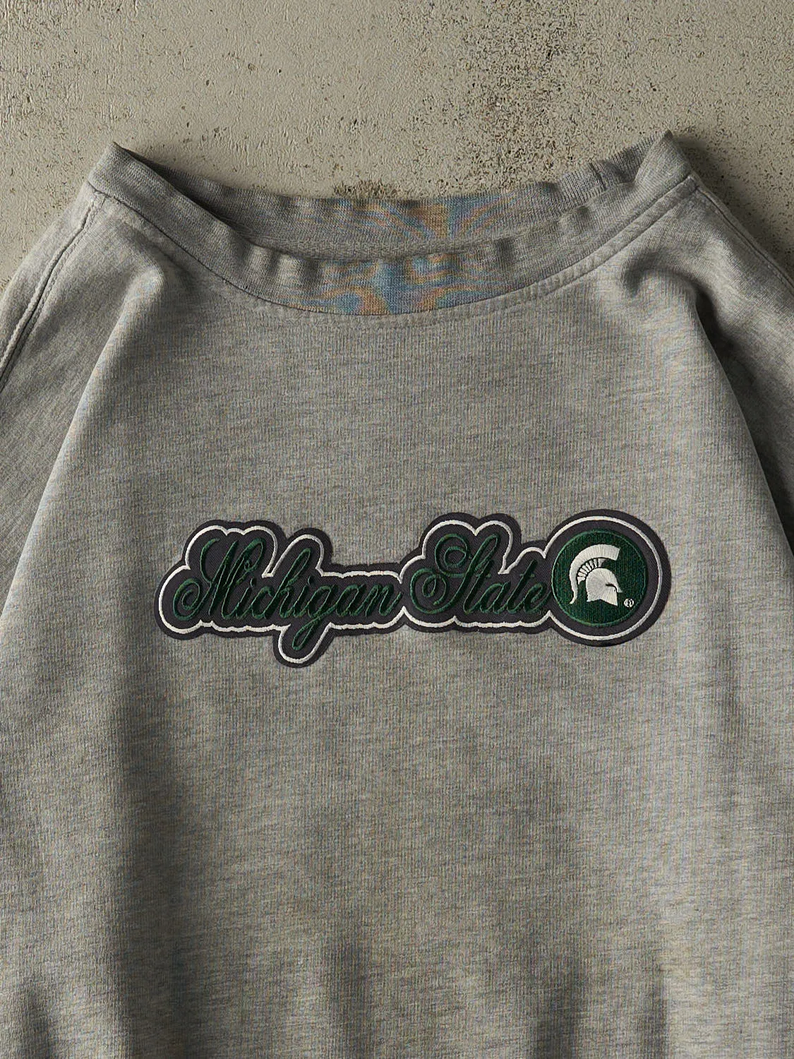 Vintage 90s Grey Michigan State University Embroidered Crewneck (XL) sold by Rebalance Vintage product image thumbnail 2