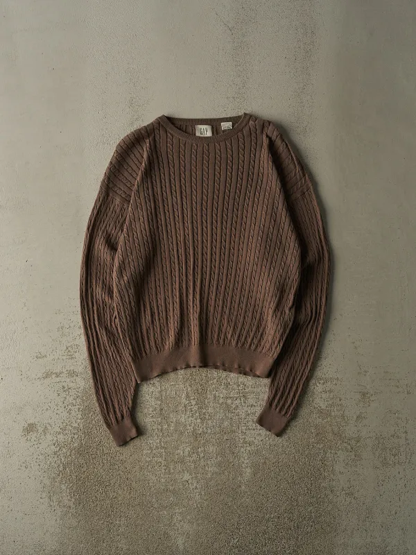Vintage Y2K Brown Gap Cable Knit (M/L) sold by Rebalance Vintage