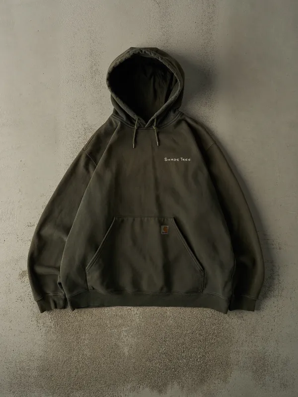 Vintage 90s Sun Faded Green Carhartt Embroidered Hoodie (XXL) sold by Rebalance Vintage