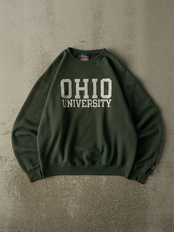 Vintage 90s Sun Faded Green Champion Ohio University Crewneck (M/L) sold by Rebalance Vintage