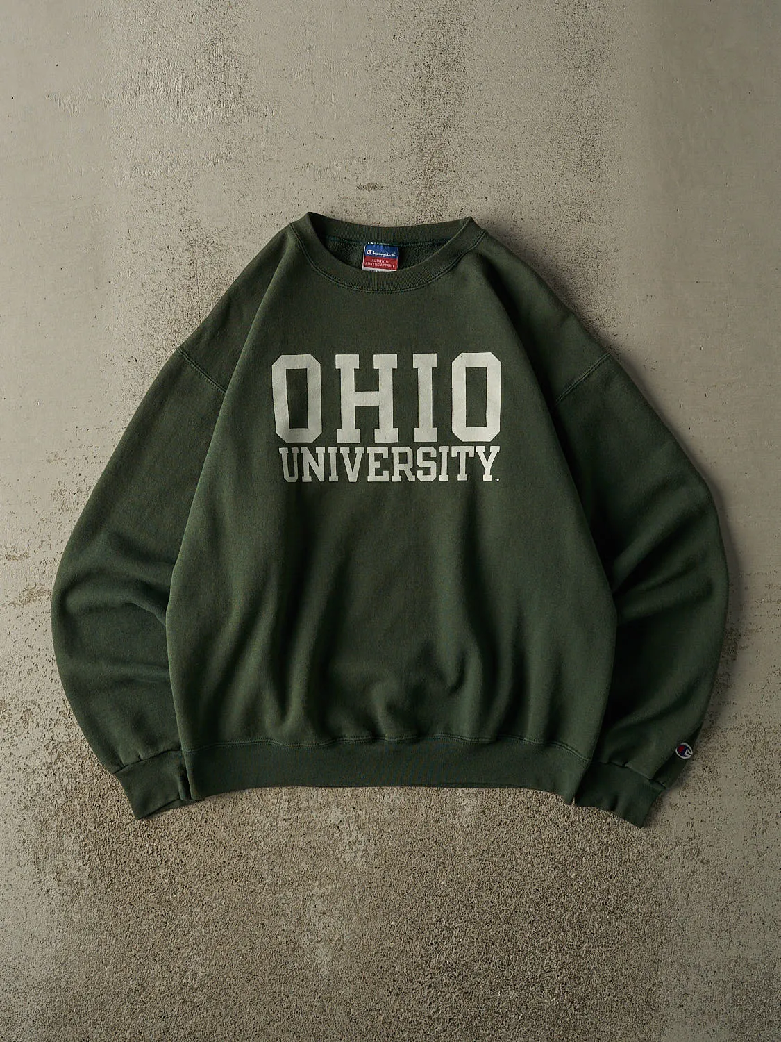 Vintage 90s Sun Faded Green Champion Ohio University Crewneck (M/L) sold by Rebalance Vintage
