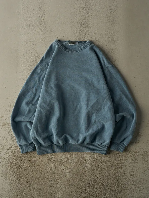 Vintage 90s Teal Blank Crewneck (M) sold by Rebalance Vintage