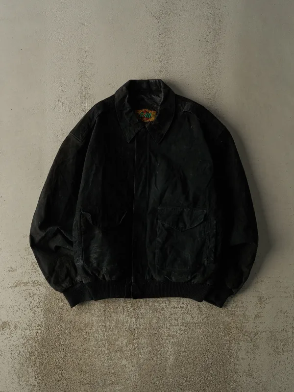 Vintage 80s Black G-III Suede Aviator Jacket (M) sold by Rebalance Vintage
