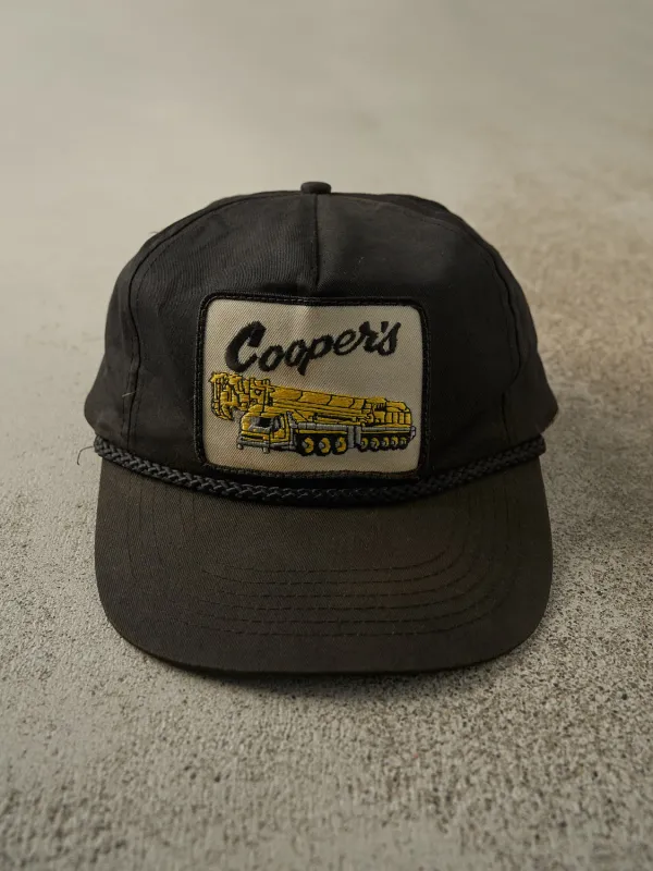 Vintage 80s Black Cooper's Embroidered Snapback (O/S) sold by Rebalance Vintage
