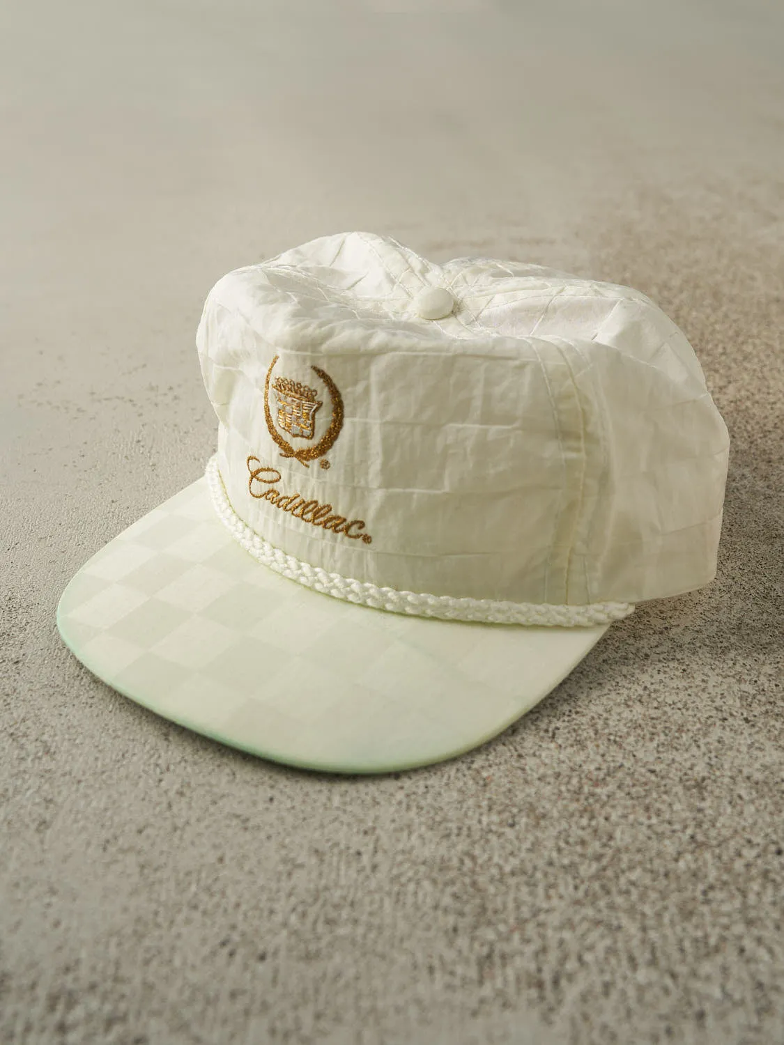 Vintage 80s White Cadillac Embroidered Leather Strapback (O/S) sold by Rebalance Vintage product image thumbnail 2
