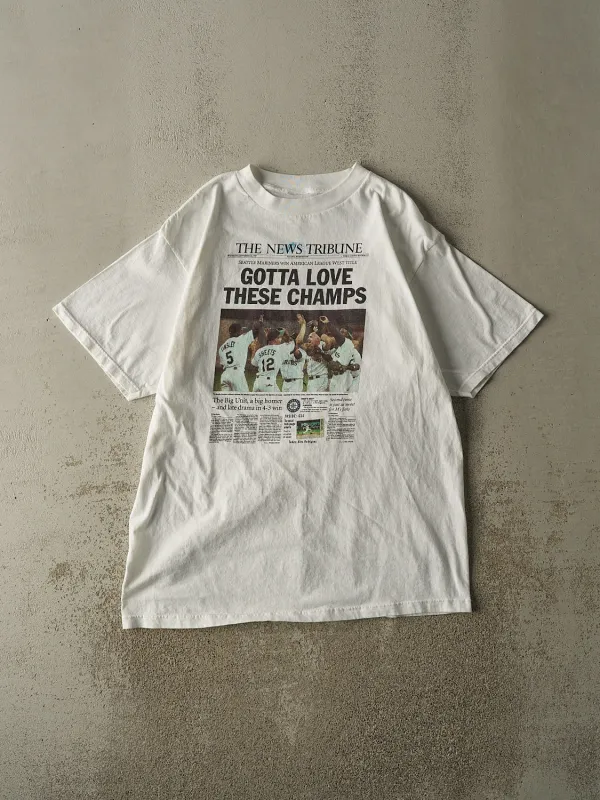 Vintage 97' White Seattle Mariners AL West Champs Tee (L/XL) sold by Rebalance Vintage