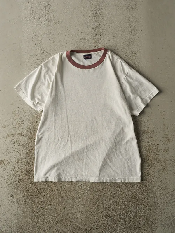 Vintage 90s White Blank Ringer Tee (M) sold by Rebalance Vintage