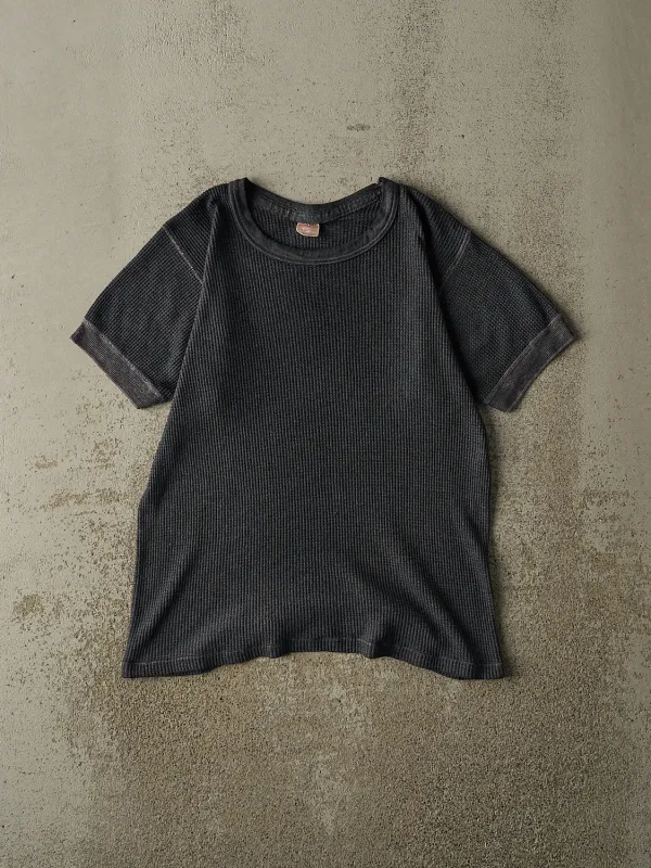 Vintage 80s Charcoal Grey Thermal Short Sleeve Tee (S/M) sold by Rebalance Vintage