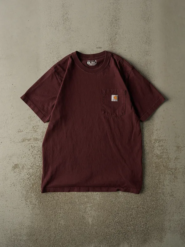 Vintage Y2K Burgundy Carhartt Pocket Tee (M/L) sold by Rebalance Vintage