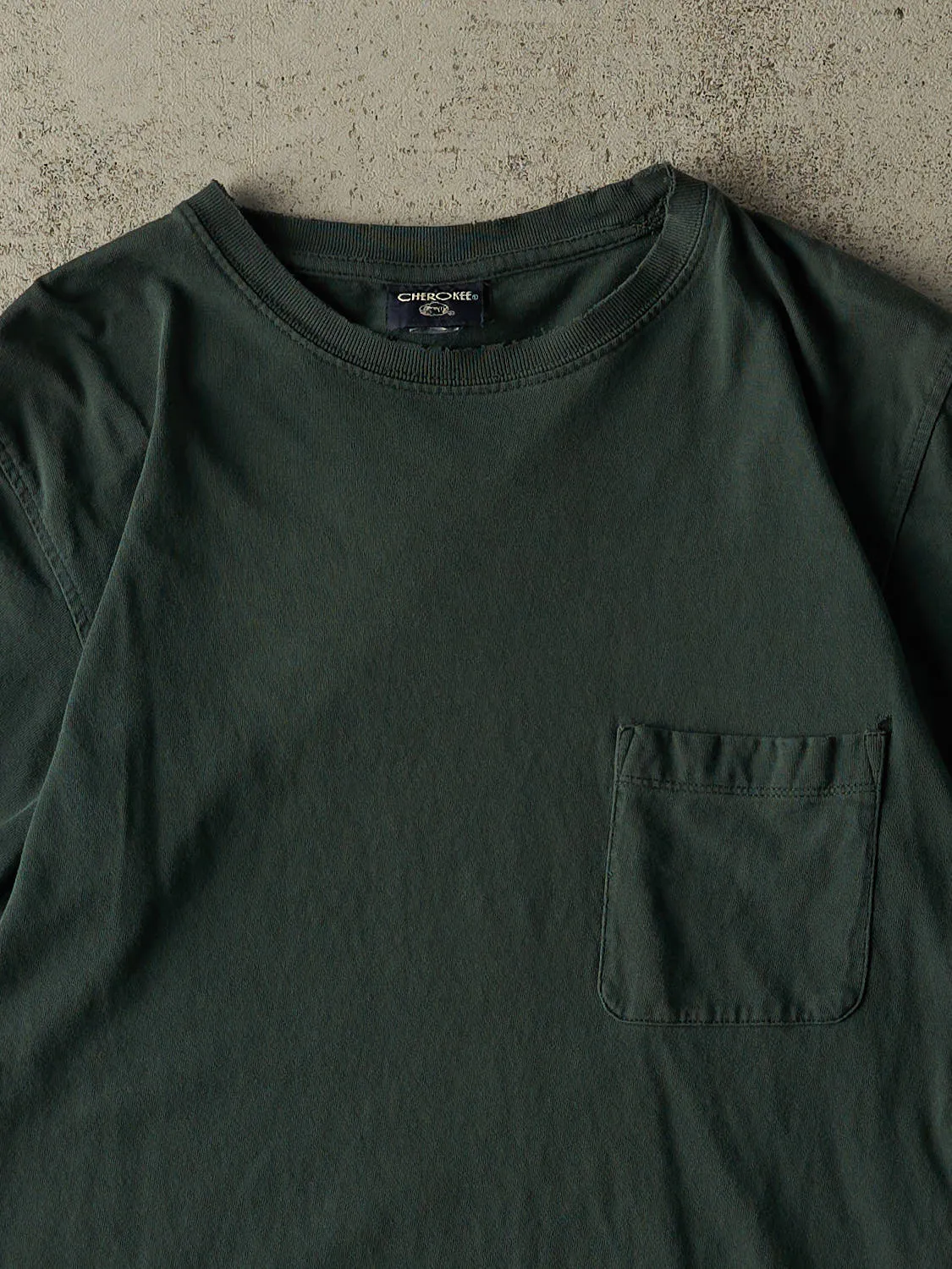 Vintage 90s Green Blank Pocket Tee (S/M) sold by Rebalance Vintage product image thumbnail 2