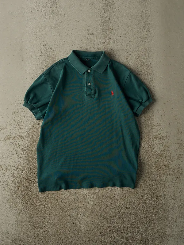 Vintage 90s Green Polo Ralph Lauren Quarter Button Tee (S) sold by Rebalance Vintage