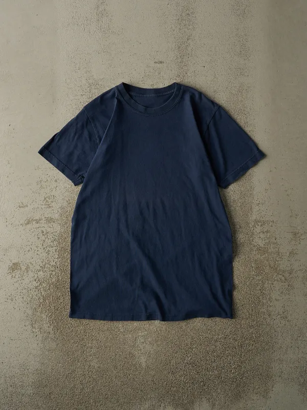 Vintage 90s Navy Blue Blank Tee (S/M) sold by Rebalance Vintage