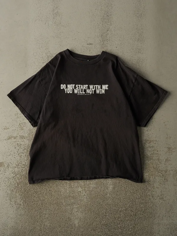 Vintage 02' Black "You Will Not Win" Slogan Tee (M) sold by Rebalance Vintage