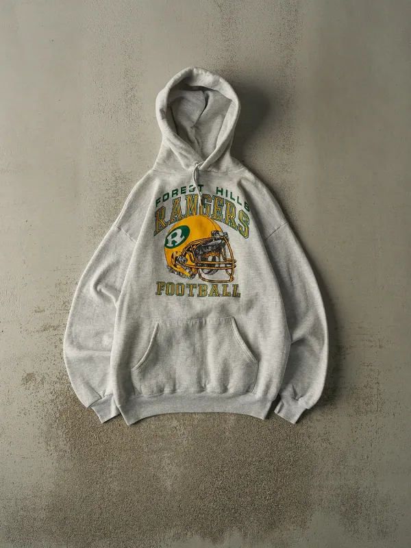 Vintage 80s Heather Grey Forest Hills Rangers Football Hoodie (S/M) sold by Rebalance Vintage