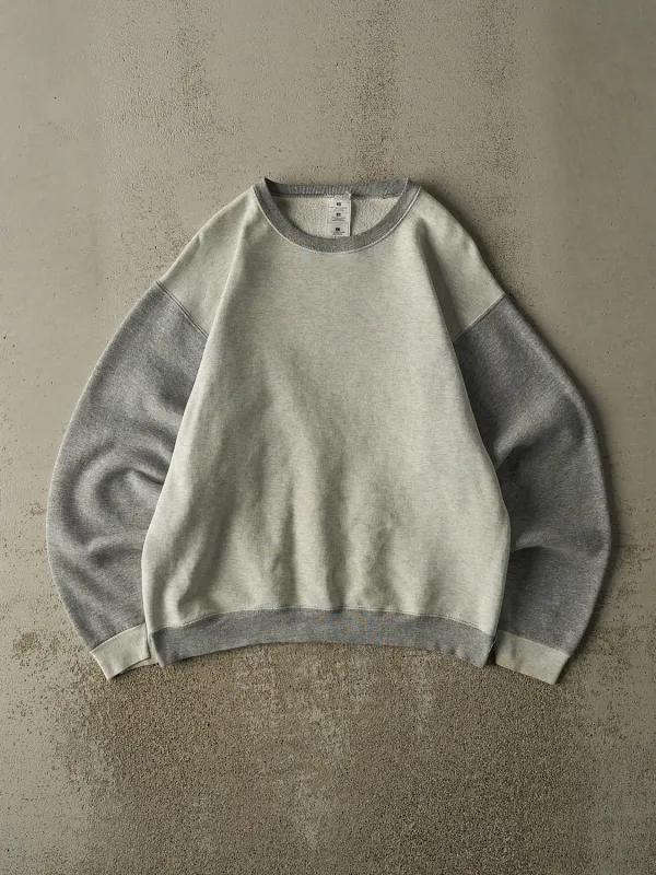 Vintage 90s Heather Grey Blank Two Tone Crewneck (S/M) sold by Rebalance Vintage
