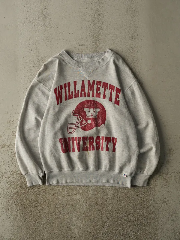 Vintage 90s Grey Russell Athletic Williamette University Crewneck (S) sold by Rebalance Vintage