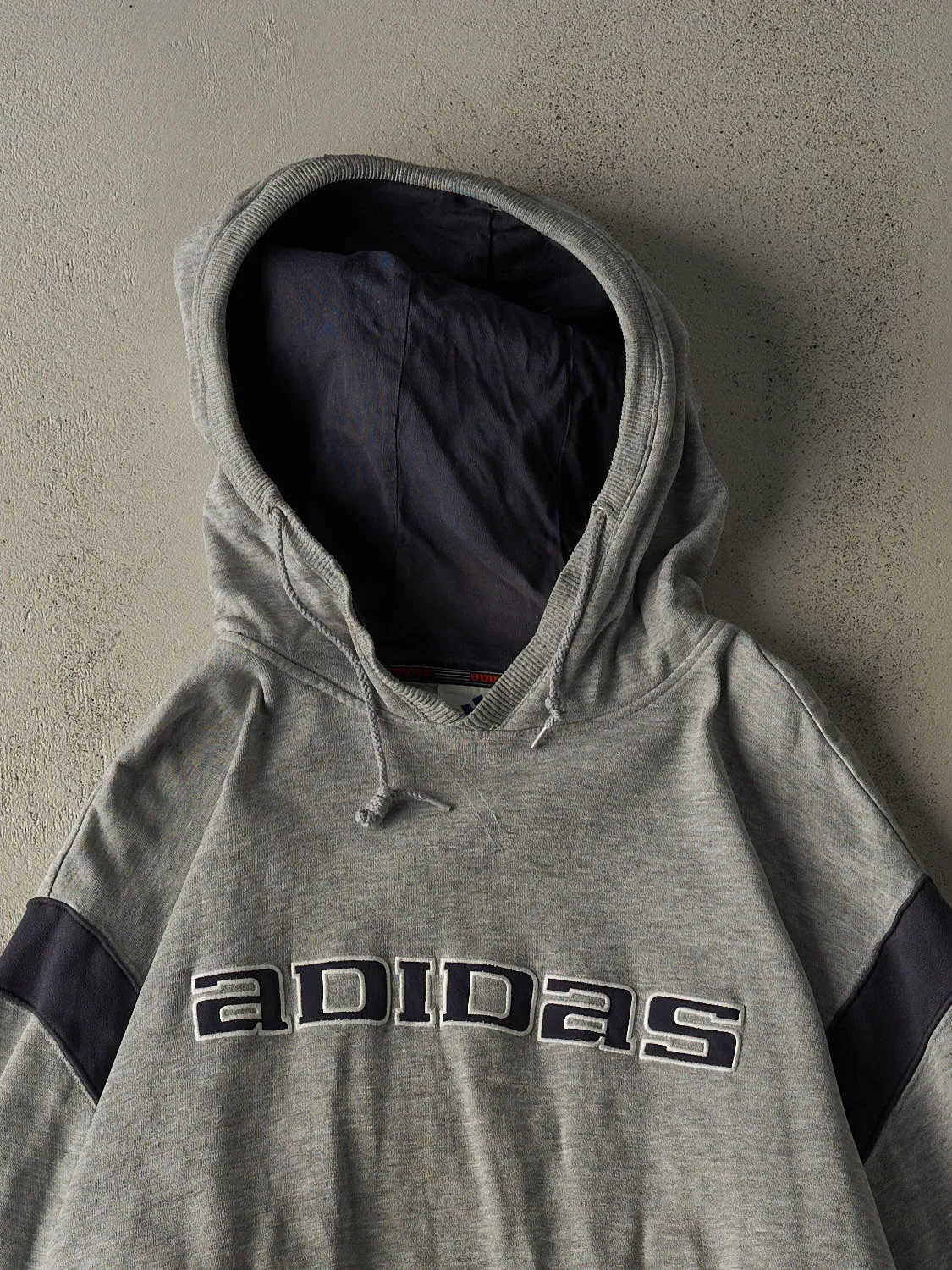 Vintage 90s Grey Adidas Embroidered Hoodie (XL) sold by Rebalance Vintage product image thumbnail 2