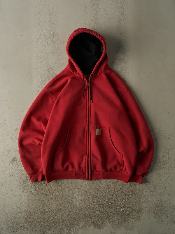 Vintage 90s Red Carhartt Heavyweight Zip Up Hoodie (L/XL) made by Rebalance Vintage
