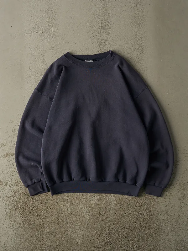 Vintage 80s Sun Faded Navy Blue Blank Crewneck (L) sold by Rebalance Vintage