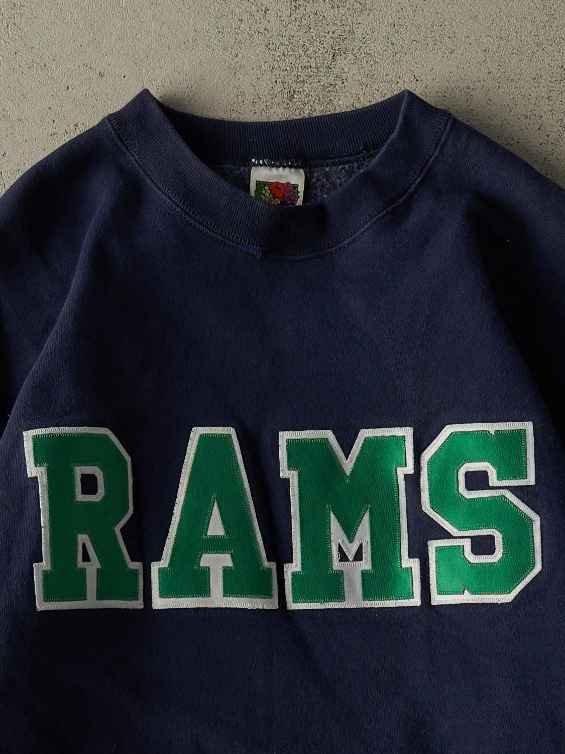 Vintage 90s Navy Blue Rams Embroidered Crewneck (S/M) sold by Rebalance Vintage product image thumbnail 2