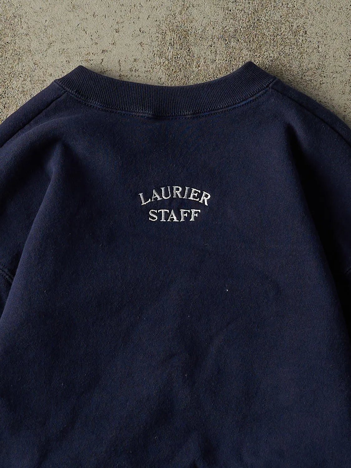 Vintage 90s Navy Blue Rams Embroidered Crewneck (S/M) sold by Rebalance Vintage product image thumbnail 4