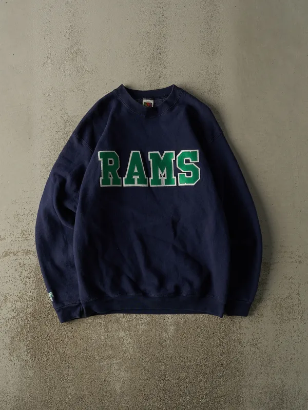 Vintage 90s Navy Blue Rams Embroidered Crewneck (S/M) sold by Rebalance Vintage
