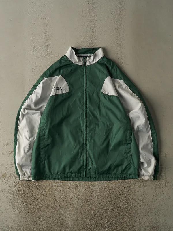 Vintage 90s Green & White Umbro Windbreaker Jacket (XL) sold by Rebalance Vintage